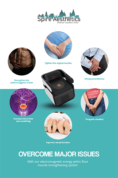 Image of EMS chair to treat Urine leakage Paisley from Spire Aesthetics