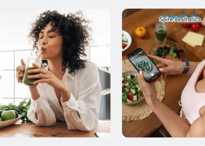 Image of woman looking into her diet and fat freezing Paisley to improve her health