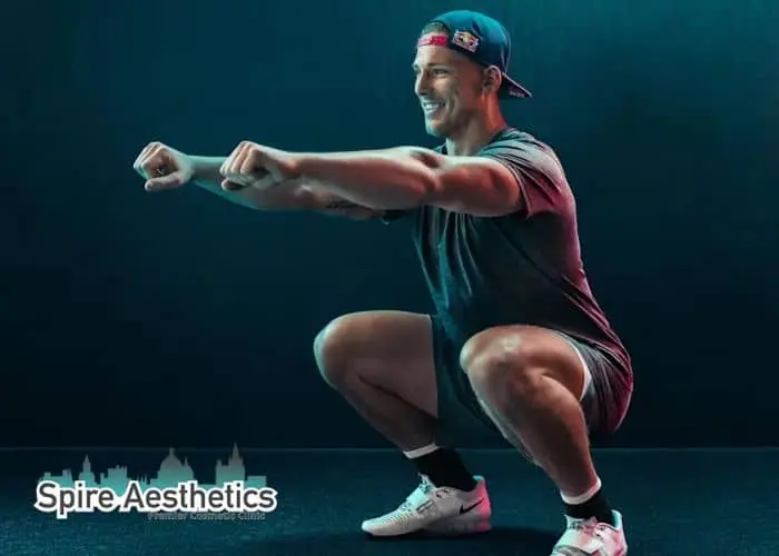 Image of man build leg muscle Paisley through exercise